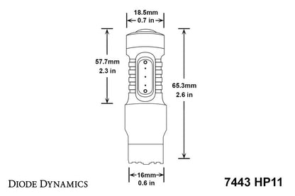 Diode Dynamics 7443 LED Bulb HP11 LED - Cool - White (Pair)