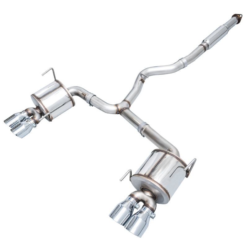 AWE Tuning Subaru STI VA / WRX GV / STI GV Sedan Touring Edition Exhaust - Chrome Silver Tip (102mm) - Precision R