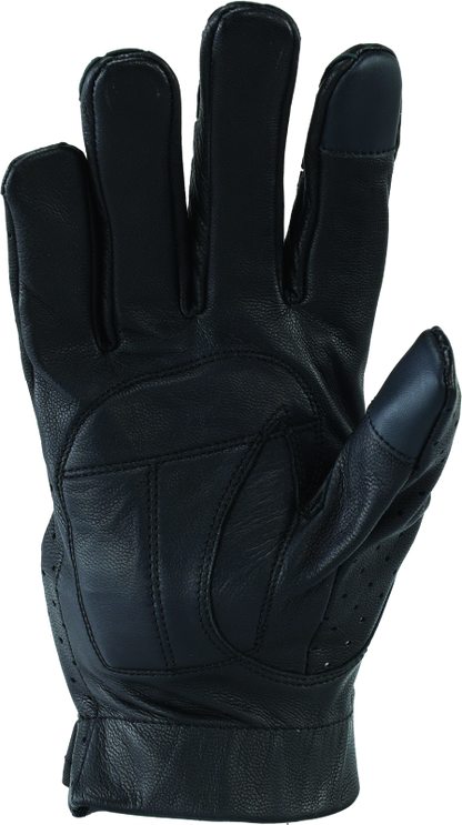 Kuryakyn Leather By River Road Tucson Leather Perforated Gloves Black - Small