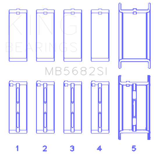 King gm 496ci/8.1L 16v (Size STD) Performance Main Bearing Set