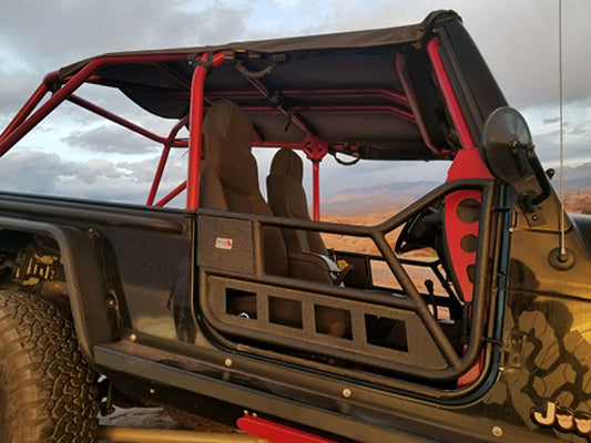 Fishbone Offroad 97-06 Jeep Wrangler TJ Front Tube Doors - Black Textured Powdercoat Steel