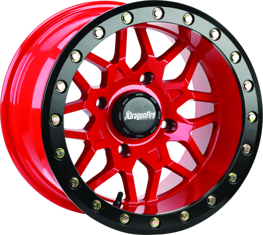 DragonFire Racing Typhon Wheel 15X10 4/137 5+5 +0 Machined Red