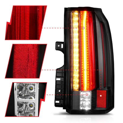 ANZO 2015-2017 GMC Yukon/Yukon XL LED Taillights Black