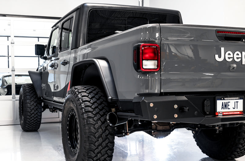 AWE Tuning 20-21 Jeep Gladiator JT 3.6L Tread Edition Cat-Back Dual Exhaust - Diamond Black Tip - Precision R