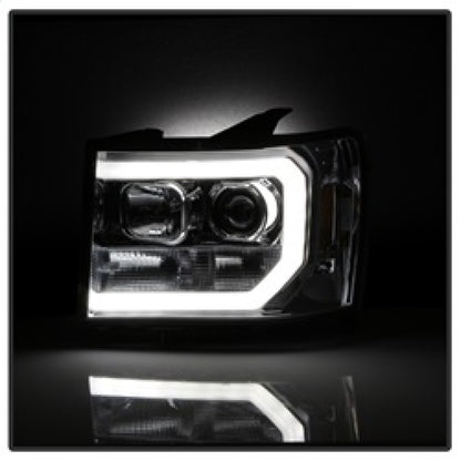 Spyder GMC Sierra 1500/2500/3500 07-13 V2 Projector Headlights - Chrome PRO-YD-GS07V2-LBDRL-C