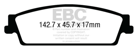 EBC 15+ Cadillac Escalade 6.2 2WD Greenstuff Rear Brake Pads