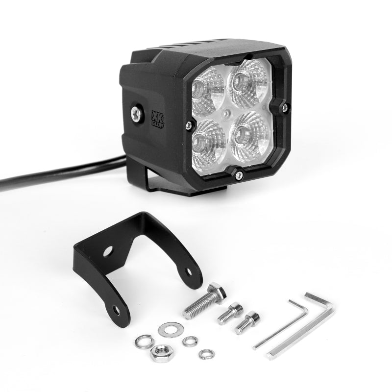 XK Glow XKchrome 20w LED Cube Light w/ RGB Accent Light - Flood Beam