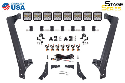 Diode Dynamics Jeep JK SS5 Sport CrossLink Windshield - Yellow Combo Lightbar Kit