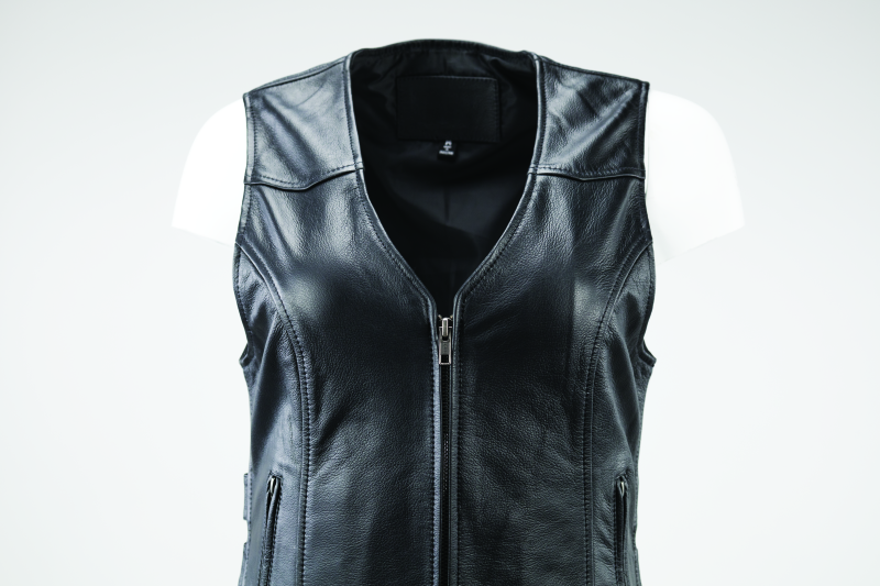 River Road Plains Leather Vest Black Womens - Small