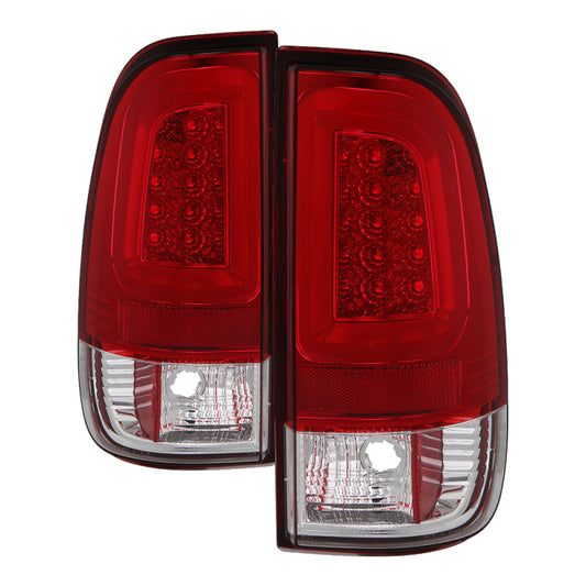 Spyder 97-03 Ford F150 Stylsd. F250 V3 Light Bar LED Tail Lights - Red/Clr ALT-YD-FF15097V3-LBLED-RC