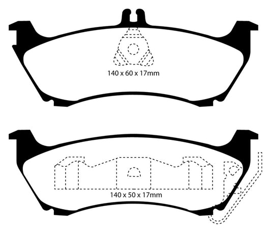 EBC 99-02 Mercedes-Benz M-Class (ML) ML320 3.2 Redstuff Rear Brake Pads