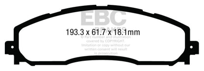 EBC 13+ Ford F250 (inc Super Duty) 6.2 (2WD) Extra Duty Rear Brake Pads