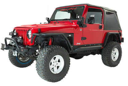 Fishbone Offroad 97-06 Jeep Wrangler TJ Steel Tube Fenders Front 3In Flare - Blk Textured Powdercoat