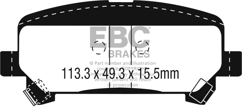 EBC 15+ Chevrolet Colorado 2.5 Ultimax2 Rear Brake Pads