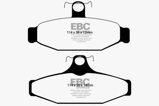 EBC 90-00 Aston Martin Vantage 5.3 (Twin Supercharged)(AP) Redstuff Rear Brake Pads