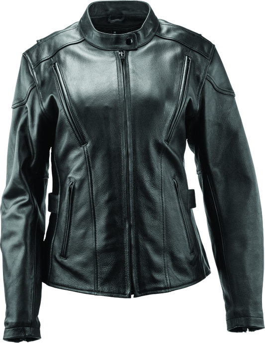 River Road Race Leather Jacket Black Womens - 3XL