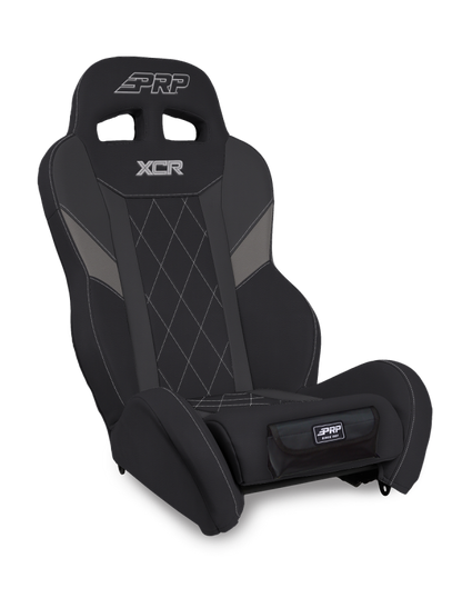 PRP XCR Suspension Seat - Black/Gray w Diamond Stitch and Front Pocket