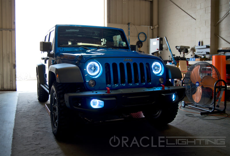 Oracle Jeep Wrangler JK 07-17 LED Waterproof Halo Kit - White SEE WARRANTY