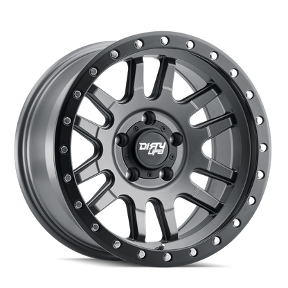 Dirty Life 9309 Canyon Pro 17x9/5x127 BP/-38mm Offset/71.5mm Hub Satin Graphite Wheel - Beadlock