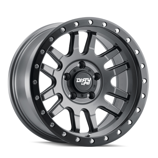 Dirty Life 9309 Canyon Pro 17x9/6x139.7 BP/-12mm Offset/106mm Hub Satin Graphite Wheel - Beadlock