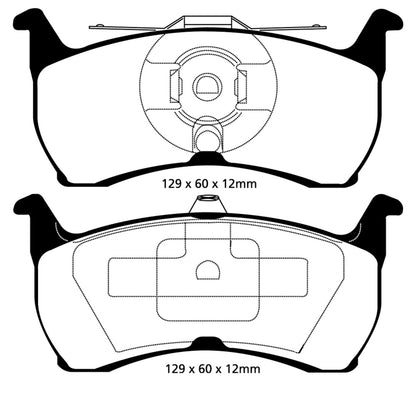 EBC 93-00 Aston Martin Virage 5.3 (PBR Caliper) Yellowstuff Rear Brake Pads