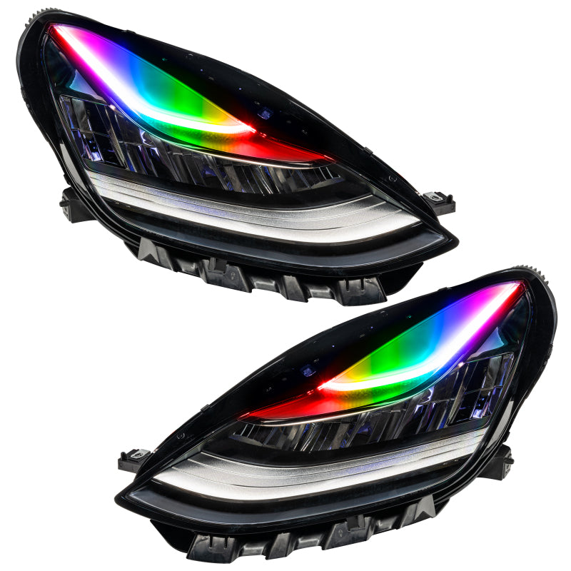 Oracle 17-21 Tesla Model 3 Headlight DRL Upgrade Kit - ColorSHIFT w/o Controller SEE WARRANTY