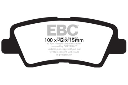 EBC 12 Hyundai Elantra 1.8 Yellowstuff Rear Brake Pads