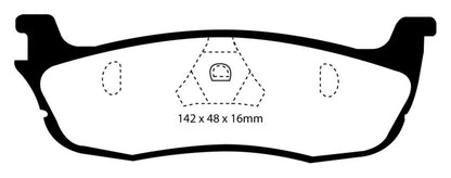 EBC 97-99 Ford Expedition 4.6 2WD Greenstuff Rear Brake Pads