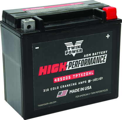 Twin Power YTX-20HL High Performance Battery Replaces H-D 65989-97A Made in USA 310 CCA