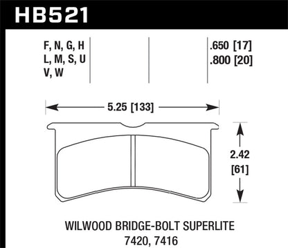 Hawk Wilwood Superlite 4R/6R/SL4R/4/6 Forged Black Race Brake Pads