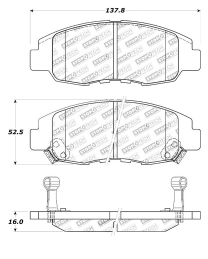 StopTech Street Touring 98-02 Honda Accord Coupe/Sedan Front Brake Pads