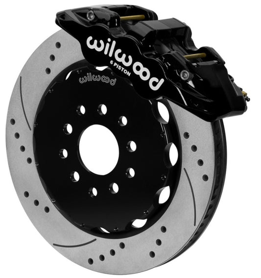 Wilwood AERO6 Front Big Brake Kit 14.00in Drilled Black Rotor - 97-13 Chevrolet Corvette C5/C6/Z06