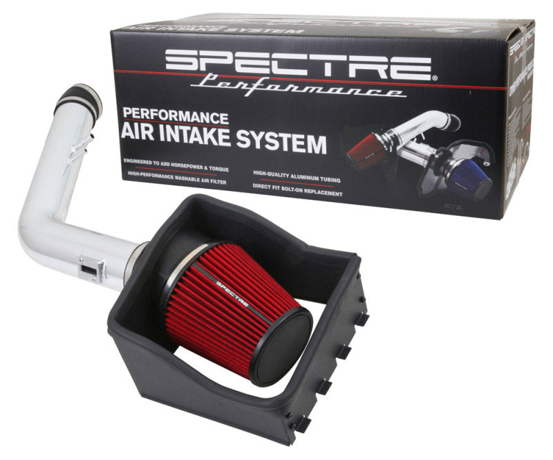 Spectre 11-14 Ford F250/350 V8-6.2L F/I Air Intake Kit - Polished w/Red Filter