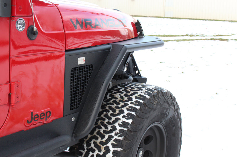 Fishbone Offroad 97-06 Jeep Wrangler TJ Steel Tube Fenders Rear 3In Flare - Blk Textured Powdercoat