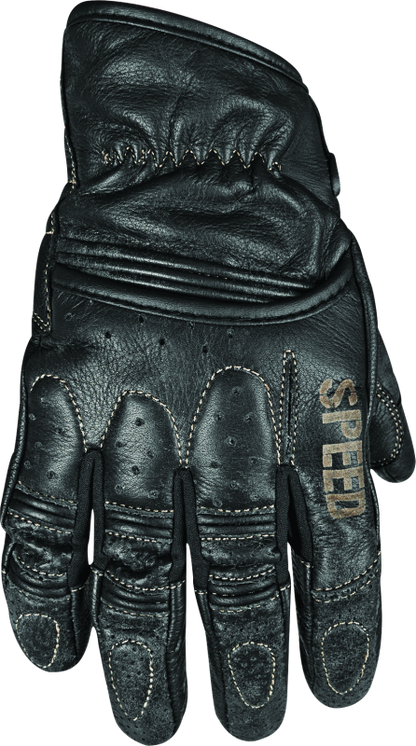 Speed and Strength Rust and Redemption Leather Gloves Black - Small