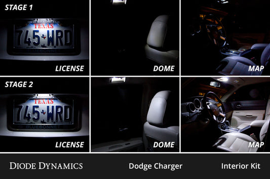 Diode Dynamics 06-10 Dodge Charger Interior LED Kit Cool White Stage 1