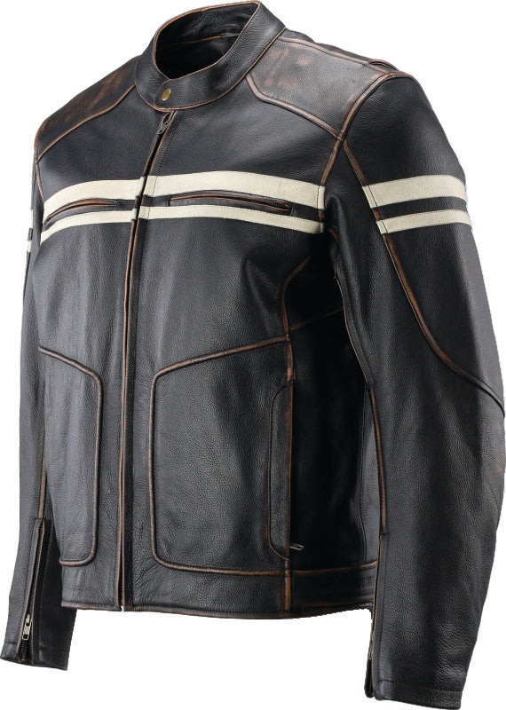 Kuryakyn Leather By River Road Hoodlum Vintage Leather Jacket Black - Small