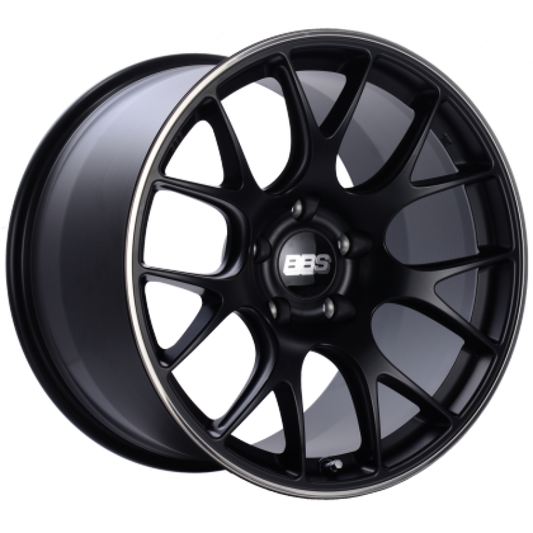 BBS CH-R 20x9 5x112 ET25 CB66.5 Satin Black Polished Rim Protector Wheel