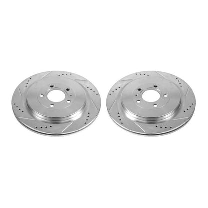 Power Stop 13-14 Ford Mustang Rear Evolution Drilled & Slotted Rotors - Pair