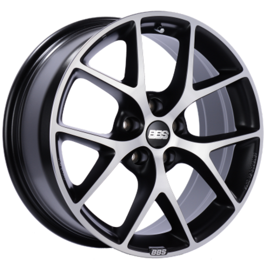 BBS SR 18x8 5x100 ET36 Satin Black Diamond Cut Face Wheel -70mm PFS/Clip Required