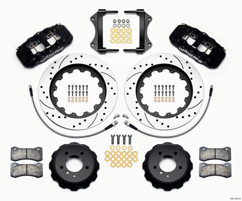 Wilwood AERO6 Front Hat Kit 15.00 Drilled 2007-2011 BMW E90 Series w/Lines