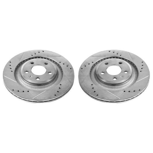 Power Stop 10-11 Audi S4 Rear Evolution Drilled & Slotted Rotors - Pair