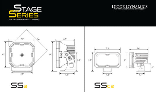 Diode Dynamics 2024+ Toyota Tacoma SS3 LED Ditch Light Kit- Sport White Combo