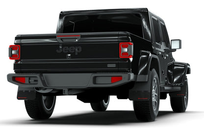 Rally Armor 19-24 Jeep Gladiator JT (Incl. Overland/Sport/Sport S) Black Mud Flap w/Grey Logo