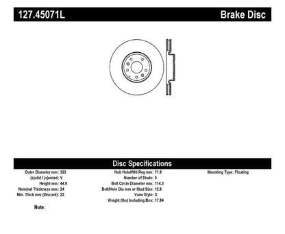 StopTech 04-09 Mazda RX-8 Slotted & Drilled Left Front Rotor