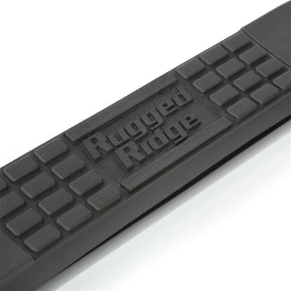 Rugged Ridge 3-In Round Side Steps Black 07-18 2-Door Jeep Wrangler