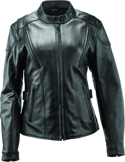 River Road Race Leather Jacket Black Womens - Small