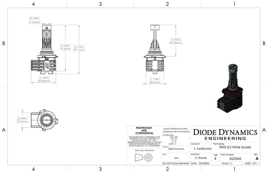 Diode Dynamics 9005/9011/H10 Yellow SL2 LED Bulbs (pair)