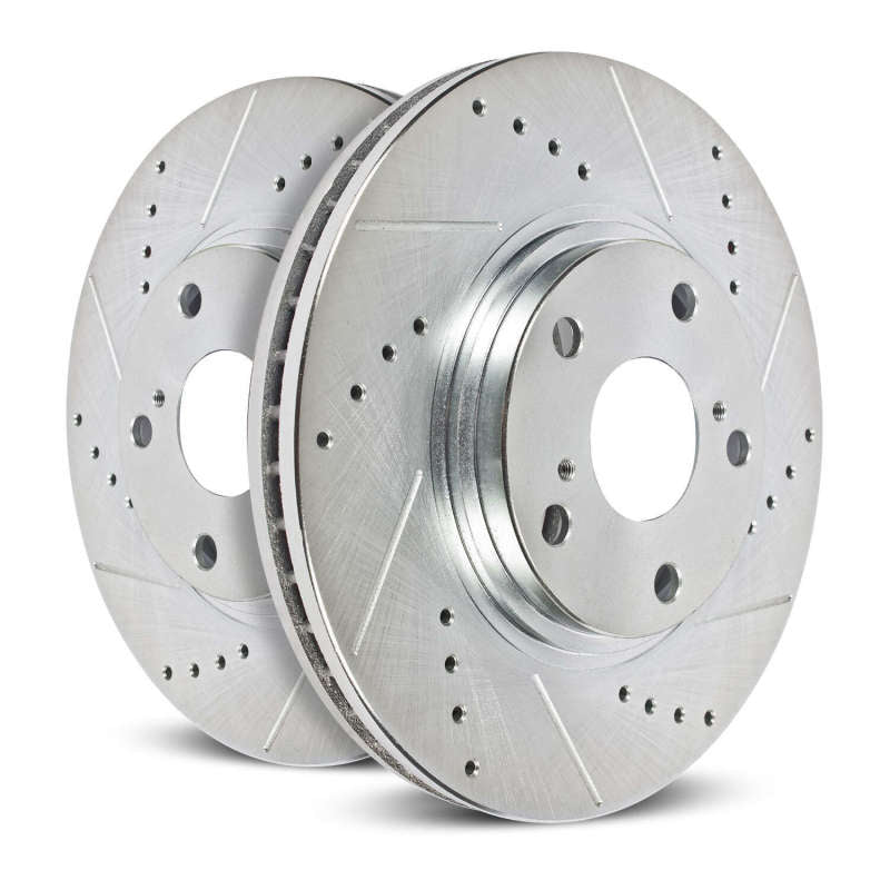 Power Stop 15-19 Subaru WRX Rear Evolution Drilled & Slotted Rotors - Pair