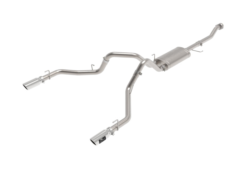 aFe Vulcan 3in 304 SS Cat-Back Exhaust 2021 Ford F-150 V6 2.7L/3.5L (tt)/V8 5.0L w/ Polished Tips